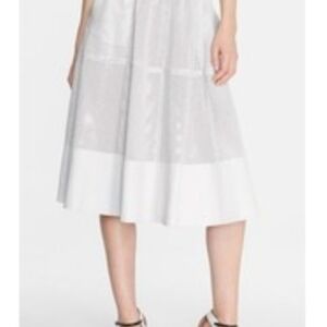 Rachel Zoe Soft Leather White Midi Skirt